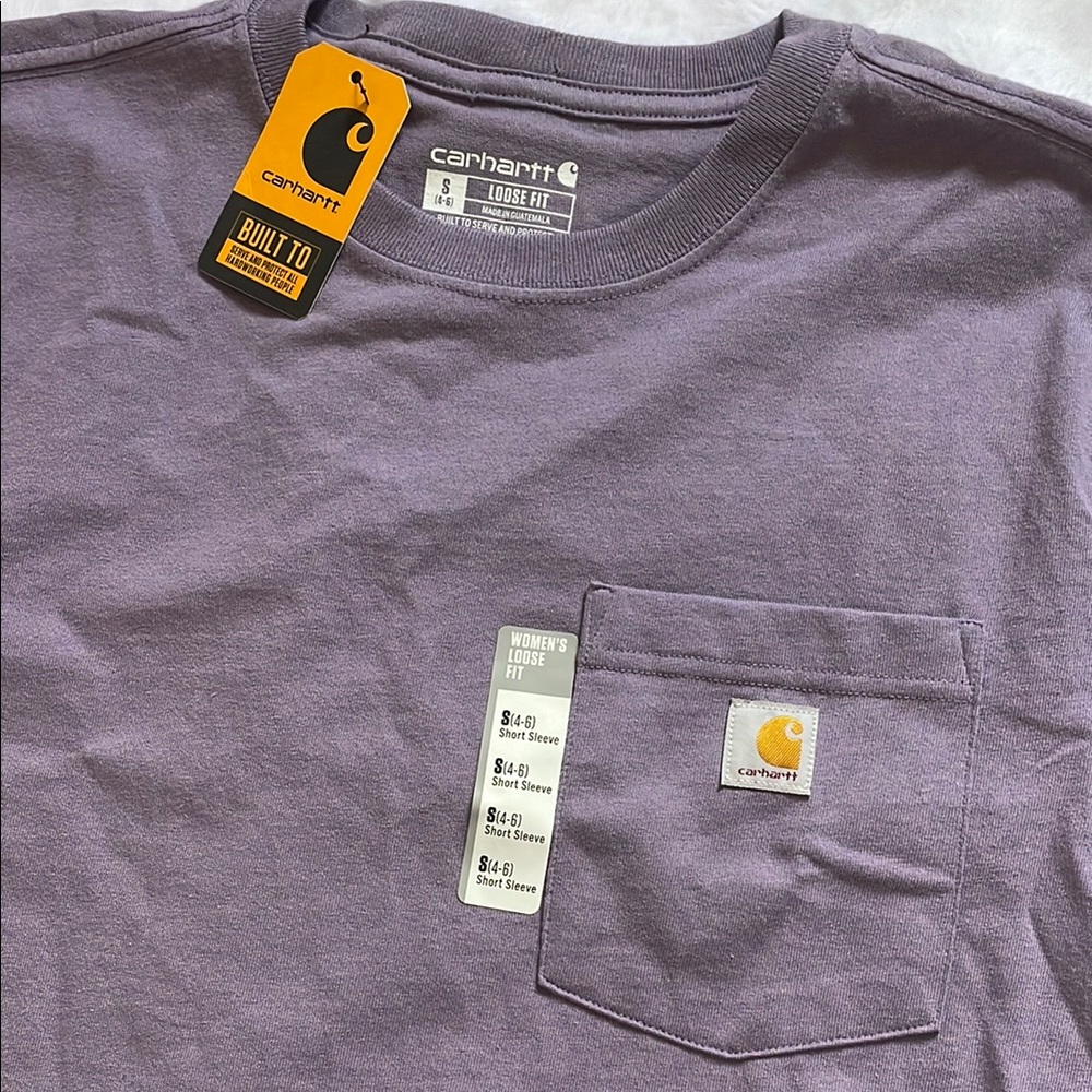 Carhartt women’s Short Sleeve Tee in Lavender - Picture 3 of 11